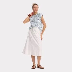 Universal Threads A-Line Poplin White Skirt